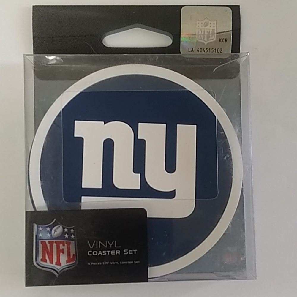 NFL NY Giants 4 PC Set Vinyl Coaster